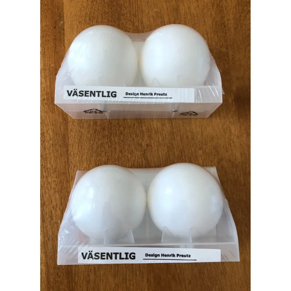 IKEA Vasentlig Curtain Rod End Caps Pair Round White Set of 2 002.171.94 NEW